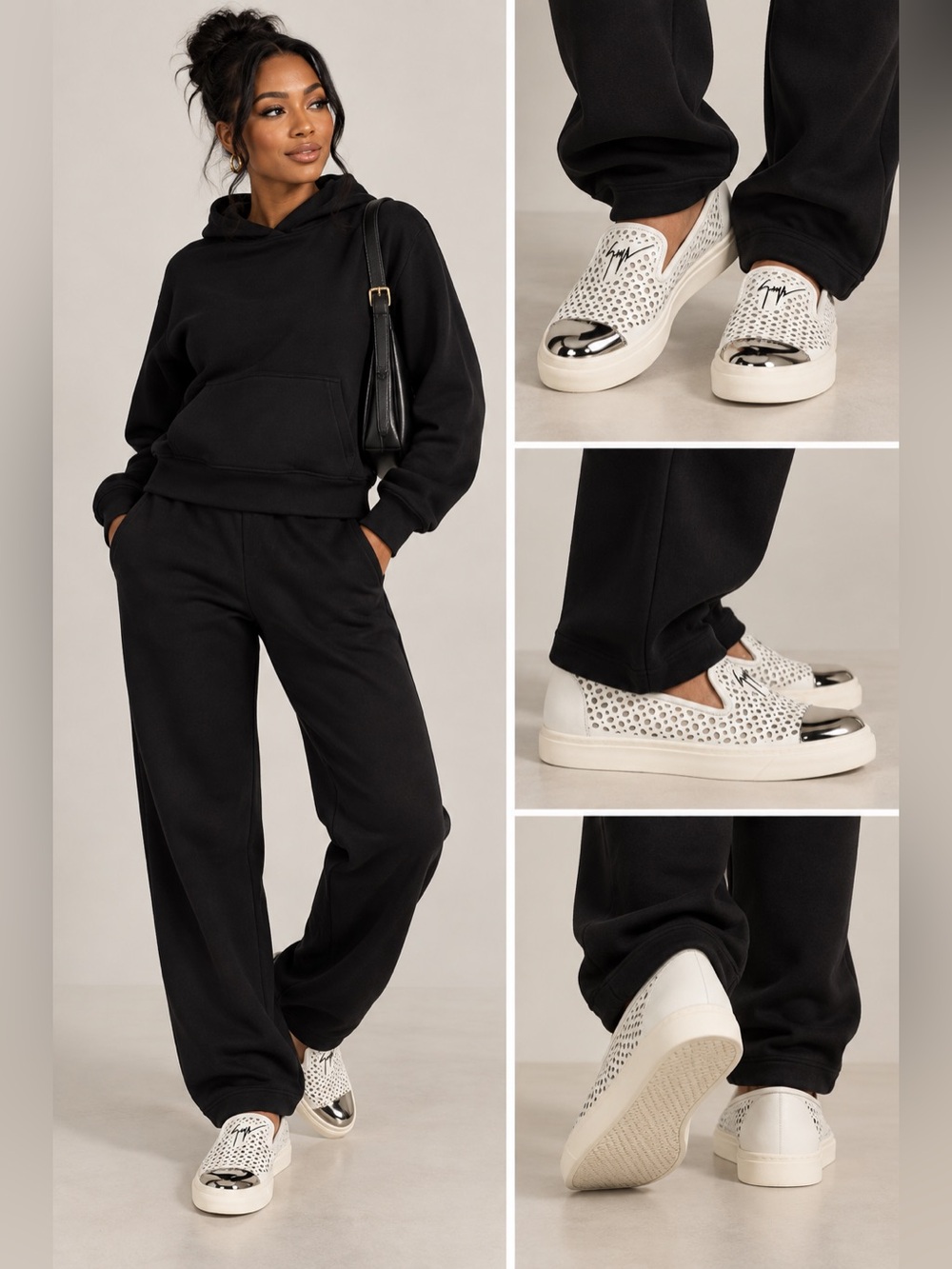 Giuseppe Zanotti White Leather Metal Cap Toe Sneakers EU 37.5